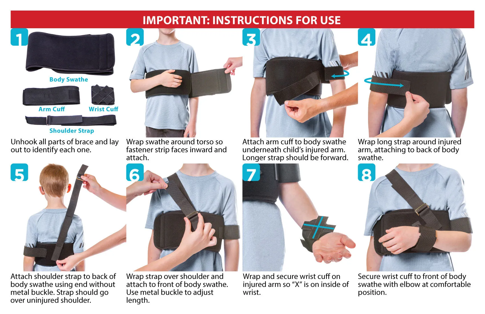 Pediatric Shoulder Immobilizer Arm Sling for Kids and Children