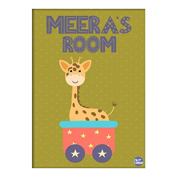 Personalised Animal Wall Stickers for Kids Room - Giraffe Ride