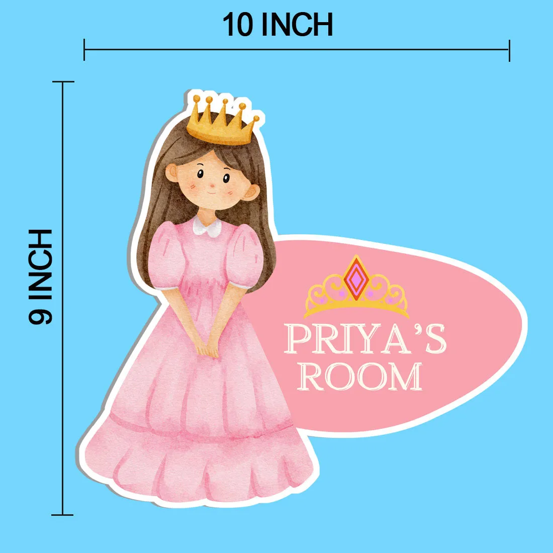 Personalised Childrens Bedroom Door Signs for Girls - Kids Room Cartoon Name Board