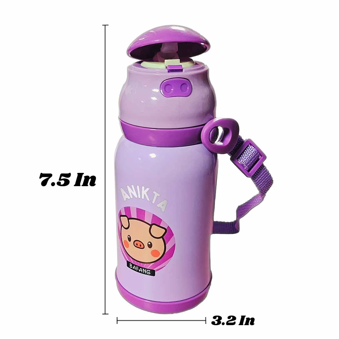 Personalised Childs Water Bottle with Name Printed Sipper Bottle for Kids