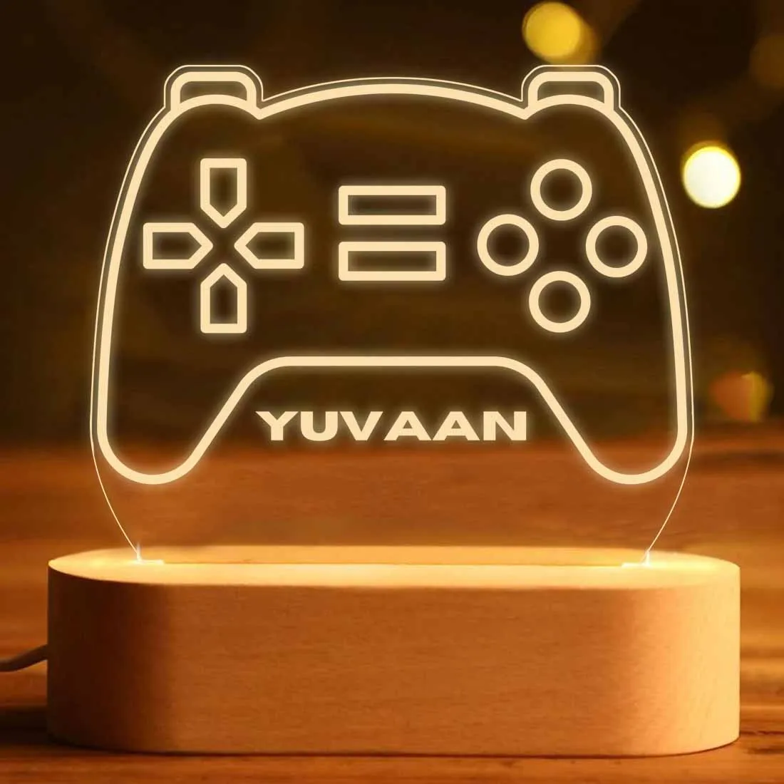 Personalised Night Led Lamp for Kids Room Gamer Custom Night Light - Game Controller