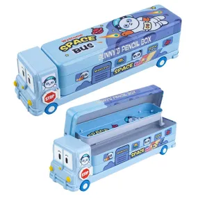 Personalized Bus Pencil Box for Kids - Space Bus with Built-in Sharpener