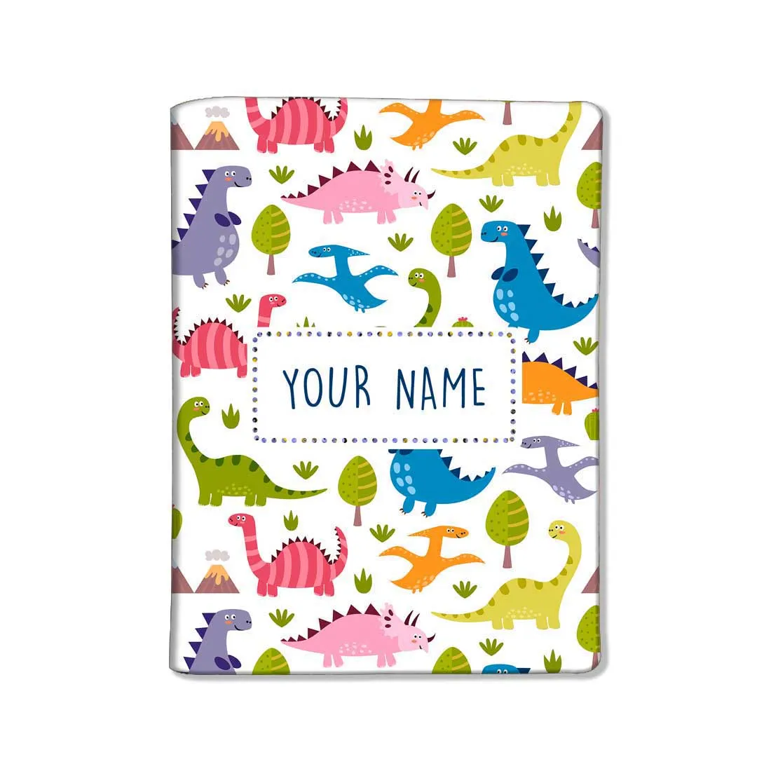 Personalized Kids Passport Cover Luggage Tag Set - Cute Dinosaur