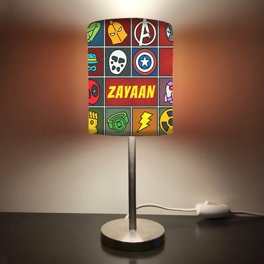 Personalized Night Lamp for Kids - Superhero's Logo