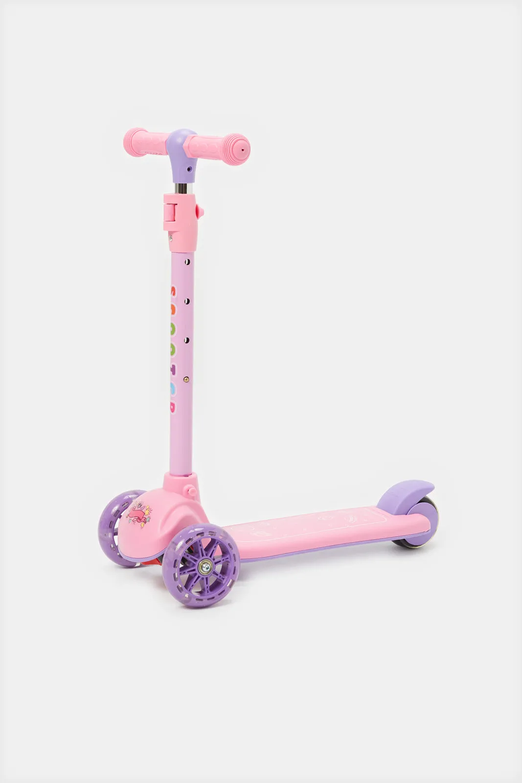 Pink Kids Push Scooter With Adjustable Height