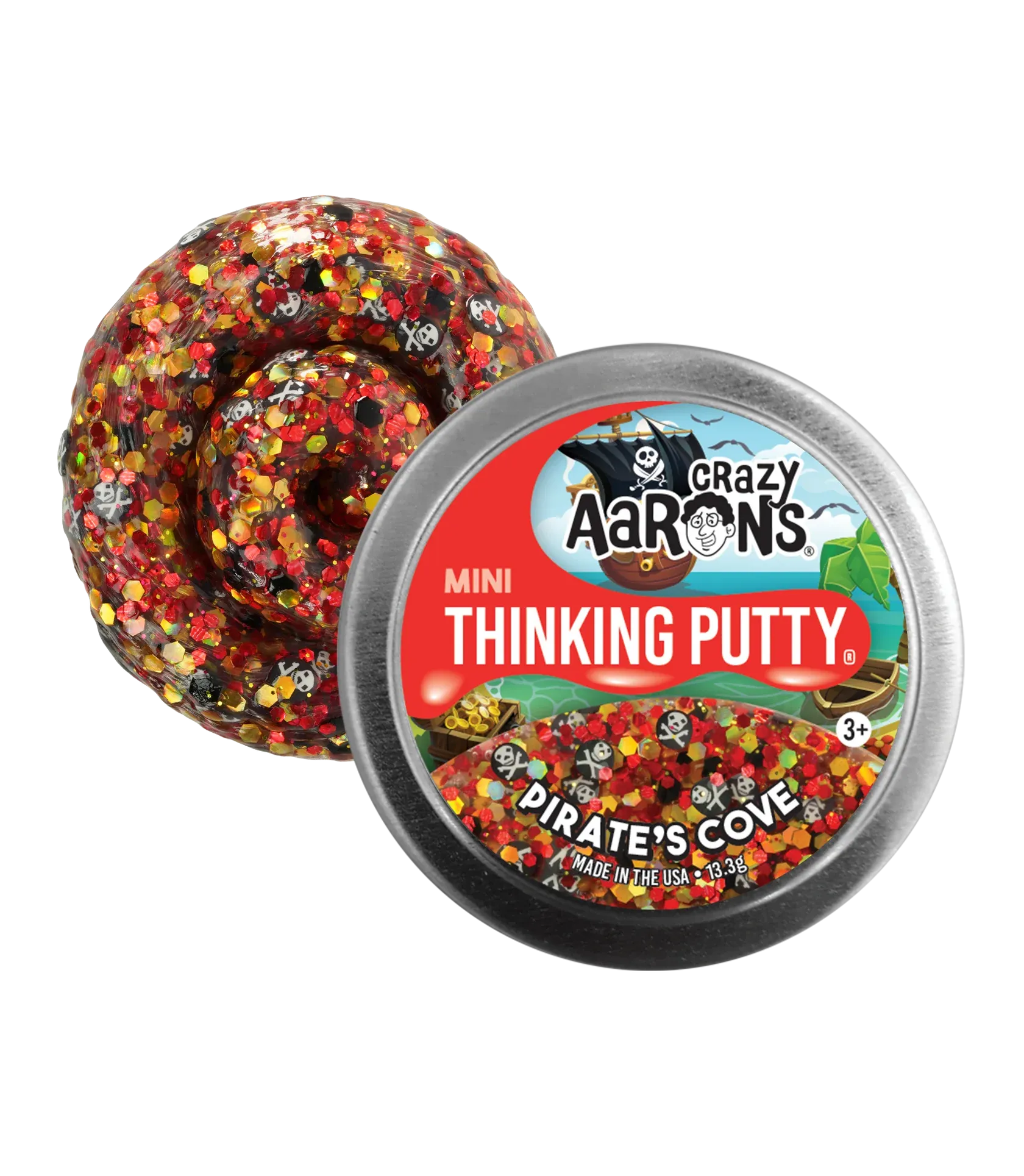 0.47oz Crazy Aaaron's Thinking Putty Pirate's Cove Mini Tin