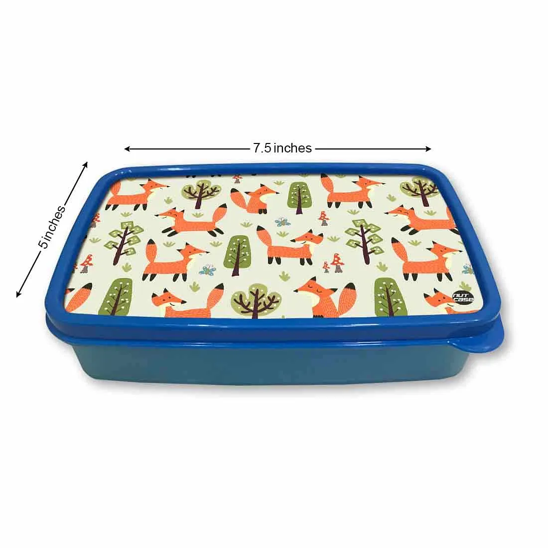 Plastic Designer Lunch Box for Kids School Boys - Fox and Tree