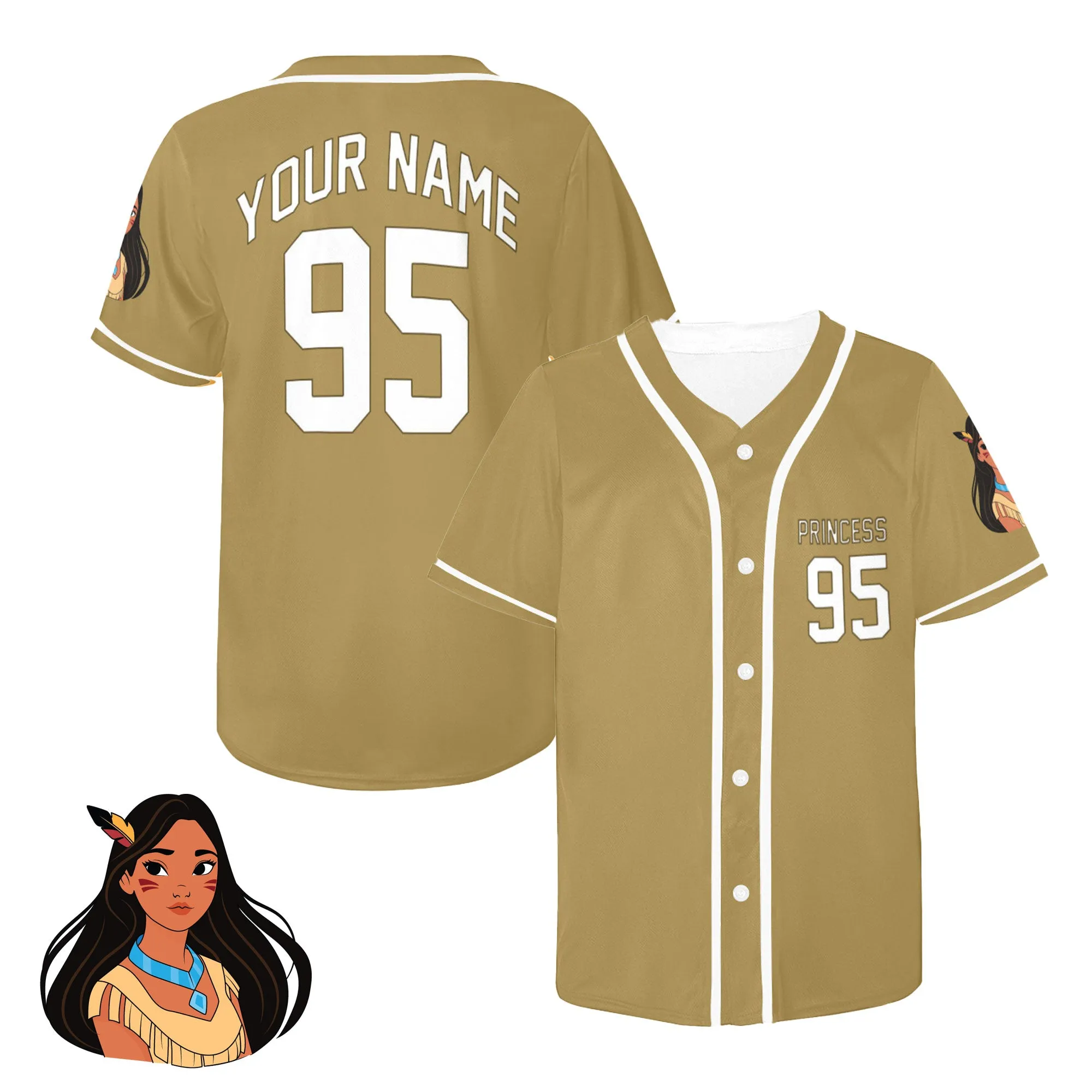 Pocahontas Customizable Jersey (Adults And Kids Sizes)