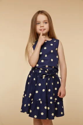 Spotty Twirly Kids Skirt in Primrose Color