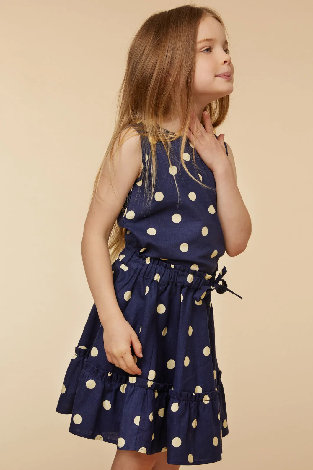 Spotty Twirly Kids Skirt in Primrose Color