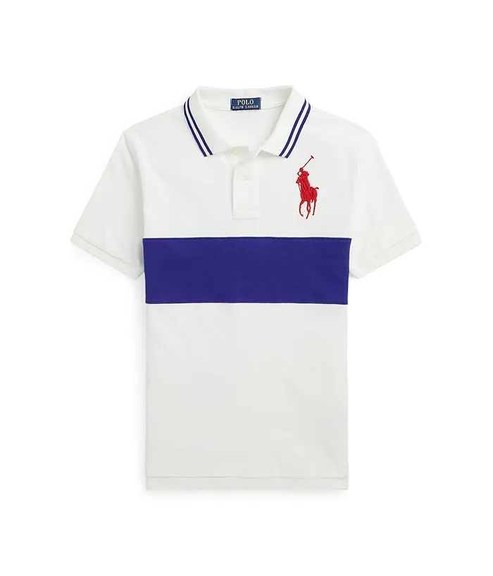 Polo Ralph Lauren Kids Big Pony Color-Blocked Mesh Polo Shirt (Big Kids)