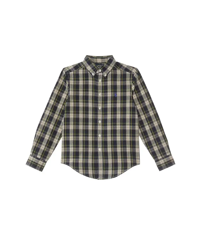 Polo Ralph Lauren Kids Plaid Brushed Cotton Oxford Shirt (Big Kids)