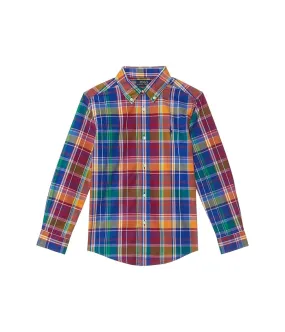 Polo Ralph Lauren Kids Plaid Cotton Poplin Shirt (Toddler/Little Kids)