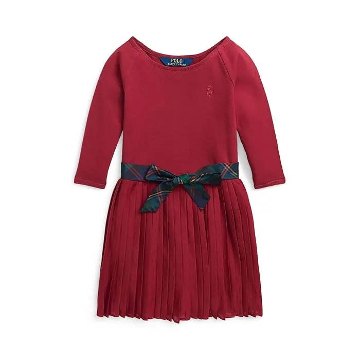 Polo Ralph Lauren Kids Pleated Stretch Jersey Dress (Toddler/Little kids)