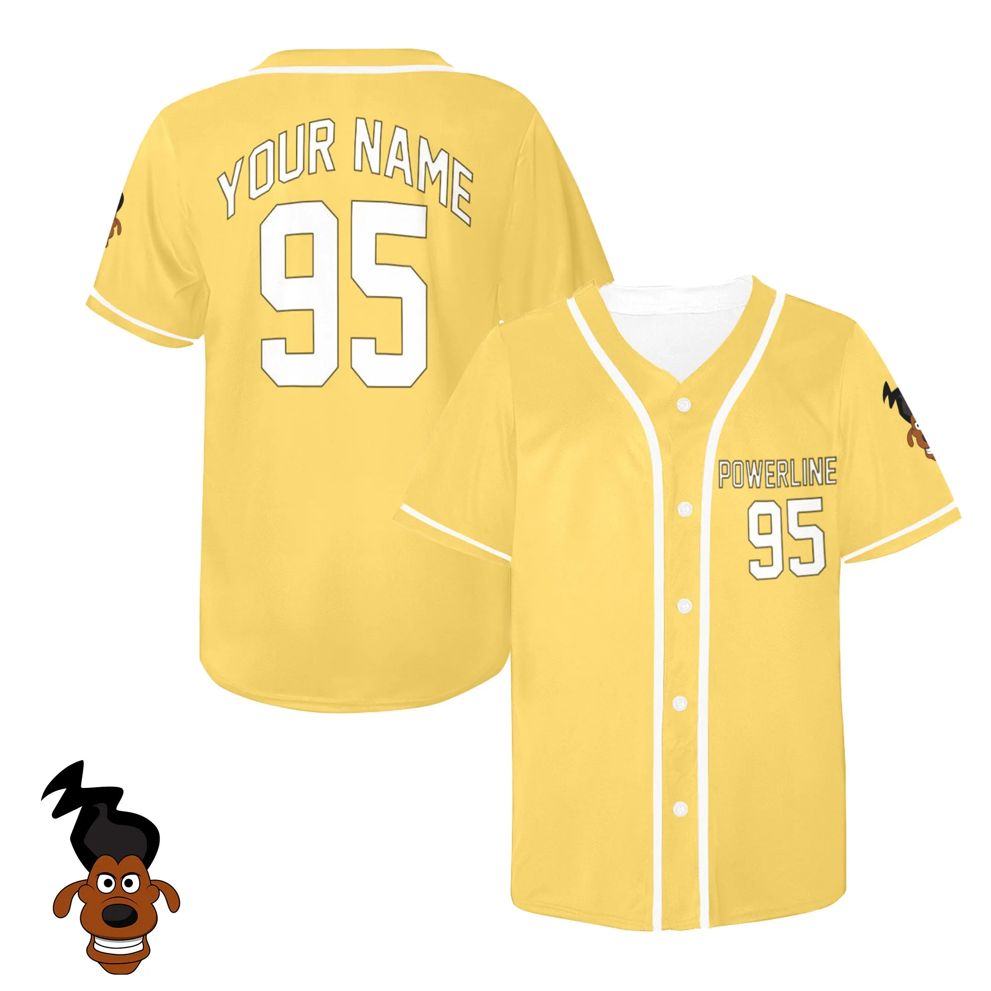 Powerline Goofy Movie Customizable Jersey (Adults And Kids Sizes)