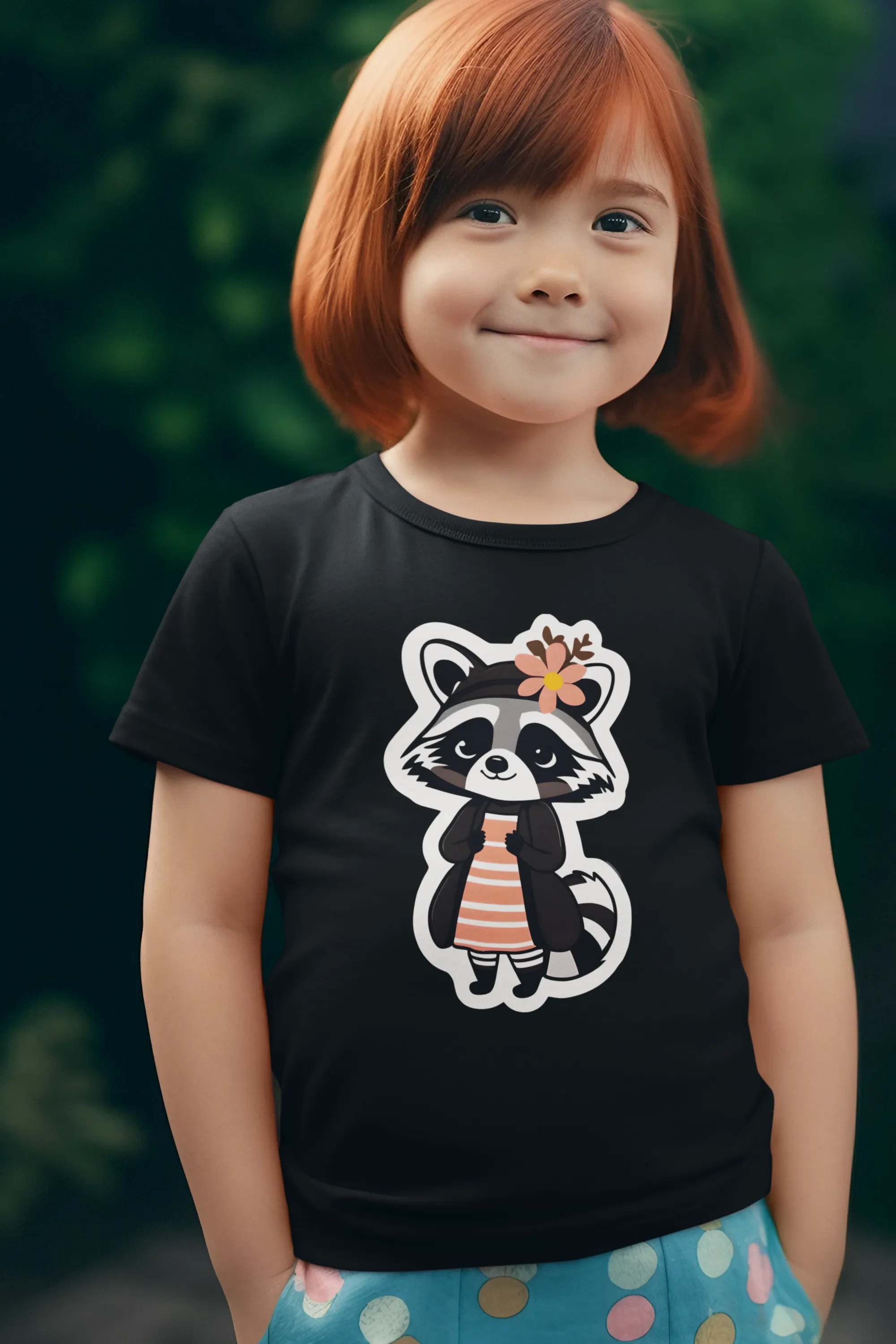 Raccoon Girl Organic Cotton Kids T-shirt