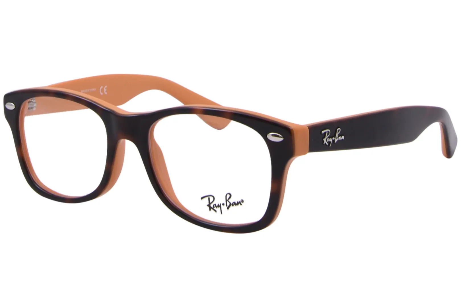 Ray Ban RY1528 3661 Eyeglasses Youth Kids Top Havana/Orange Full Rim 46-16-125