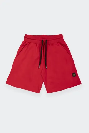 Red Fleece Kids Shorts