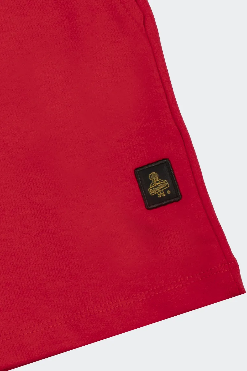 Red Fleece Kids Shorts