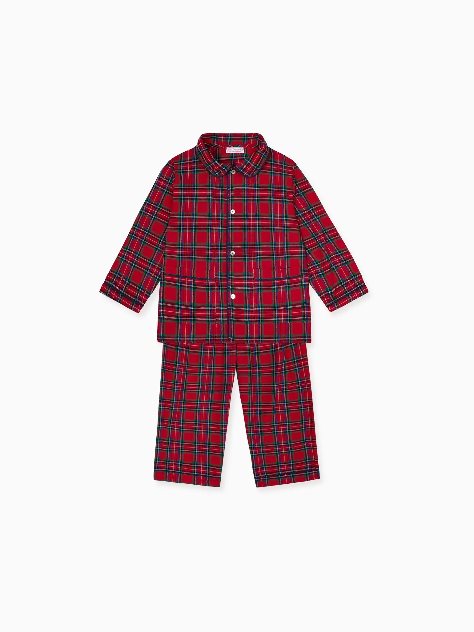 Red Tartan Navidad Kids Pyjamas