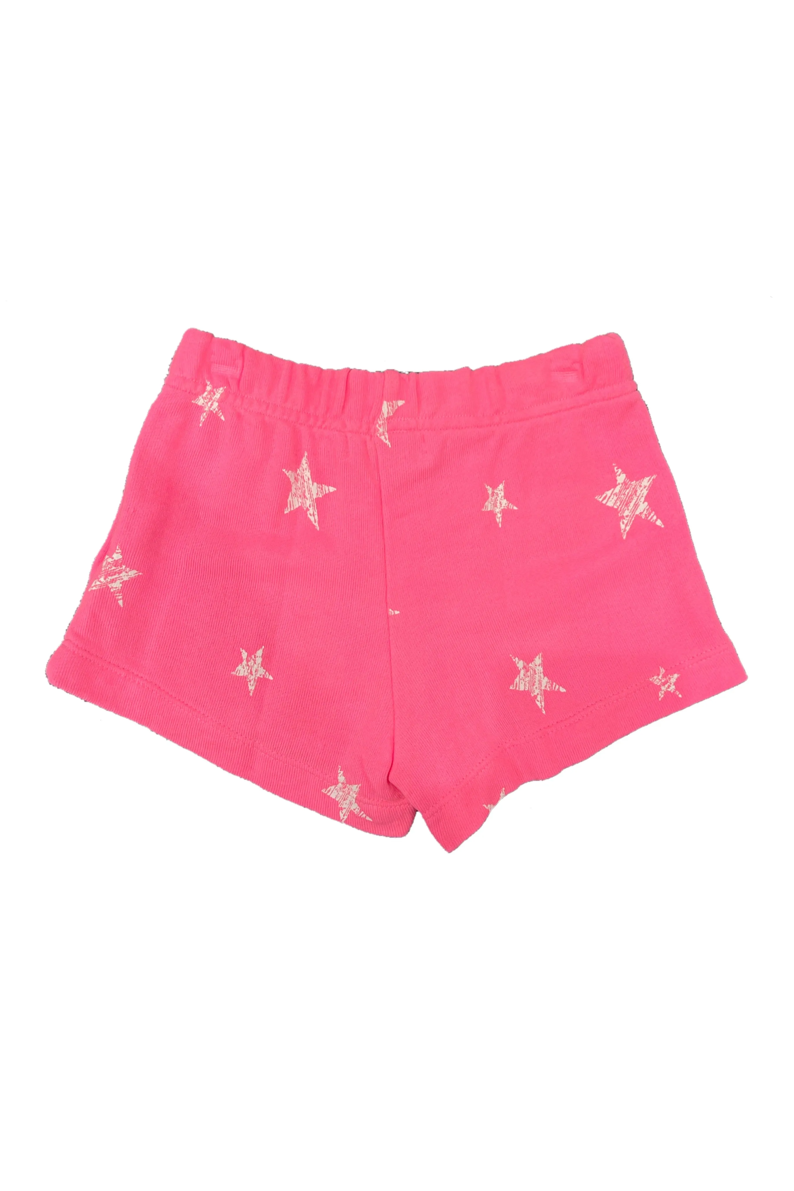 Neon Pink White Star Shorts