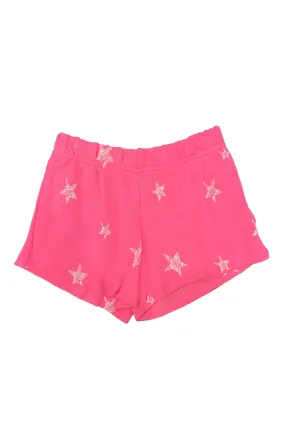 Neon Pink White Star Shorts