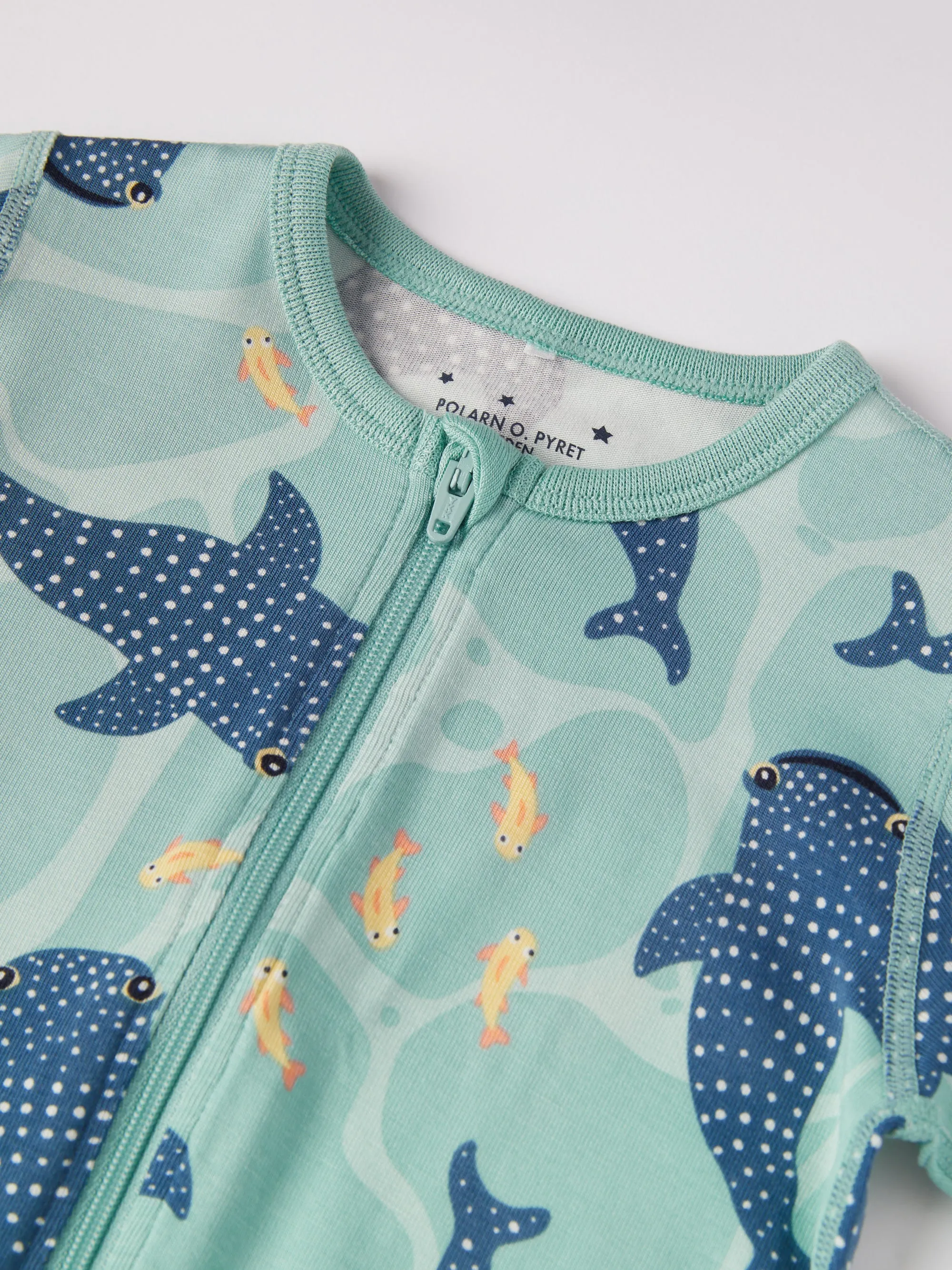 Shark Print Shortie Kids Sleepsuit