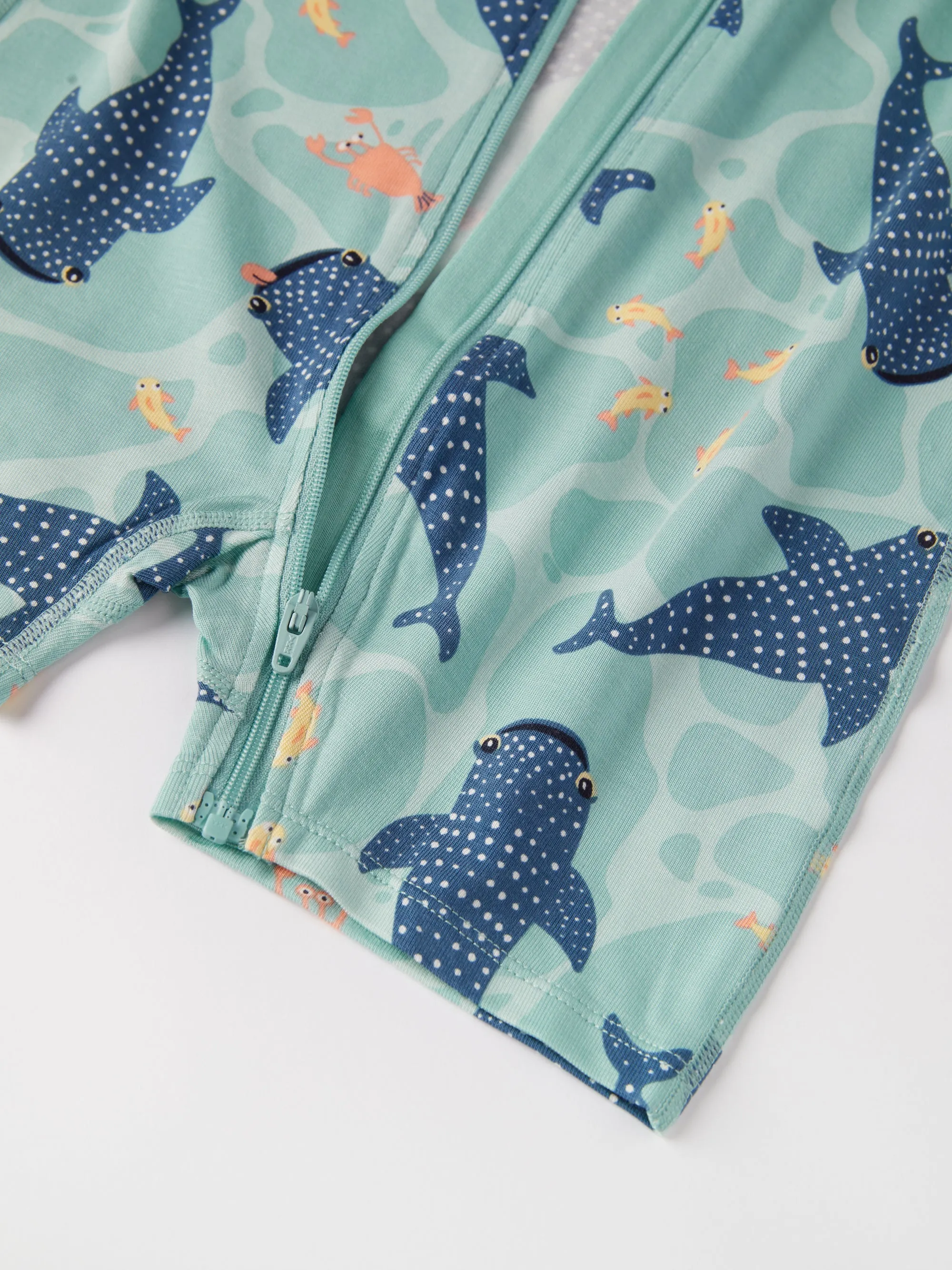 Shark Print Shortie Kids Sleepsuit