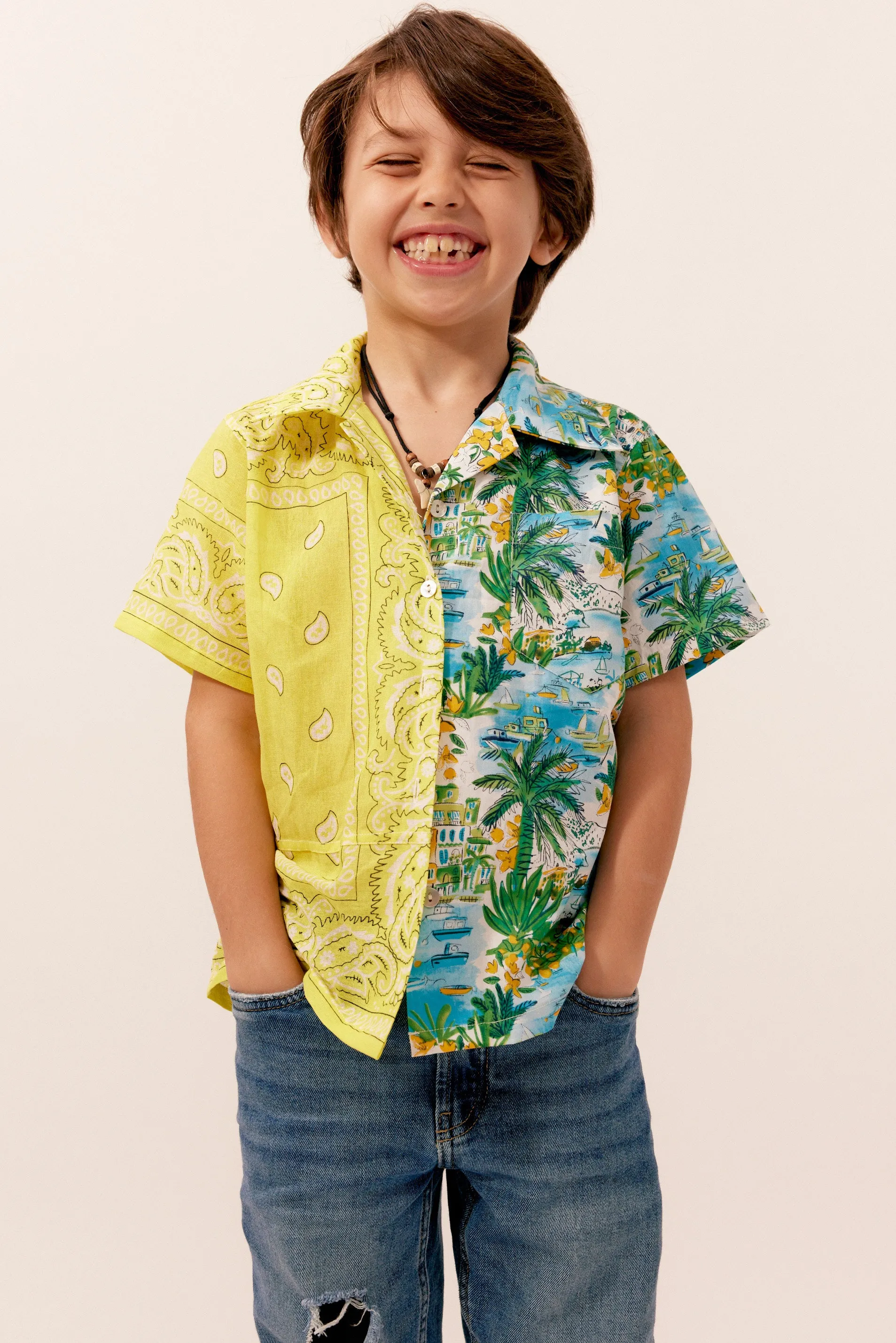 Shirt Kids Hawai Yellow Bandana