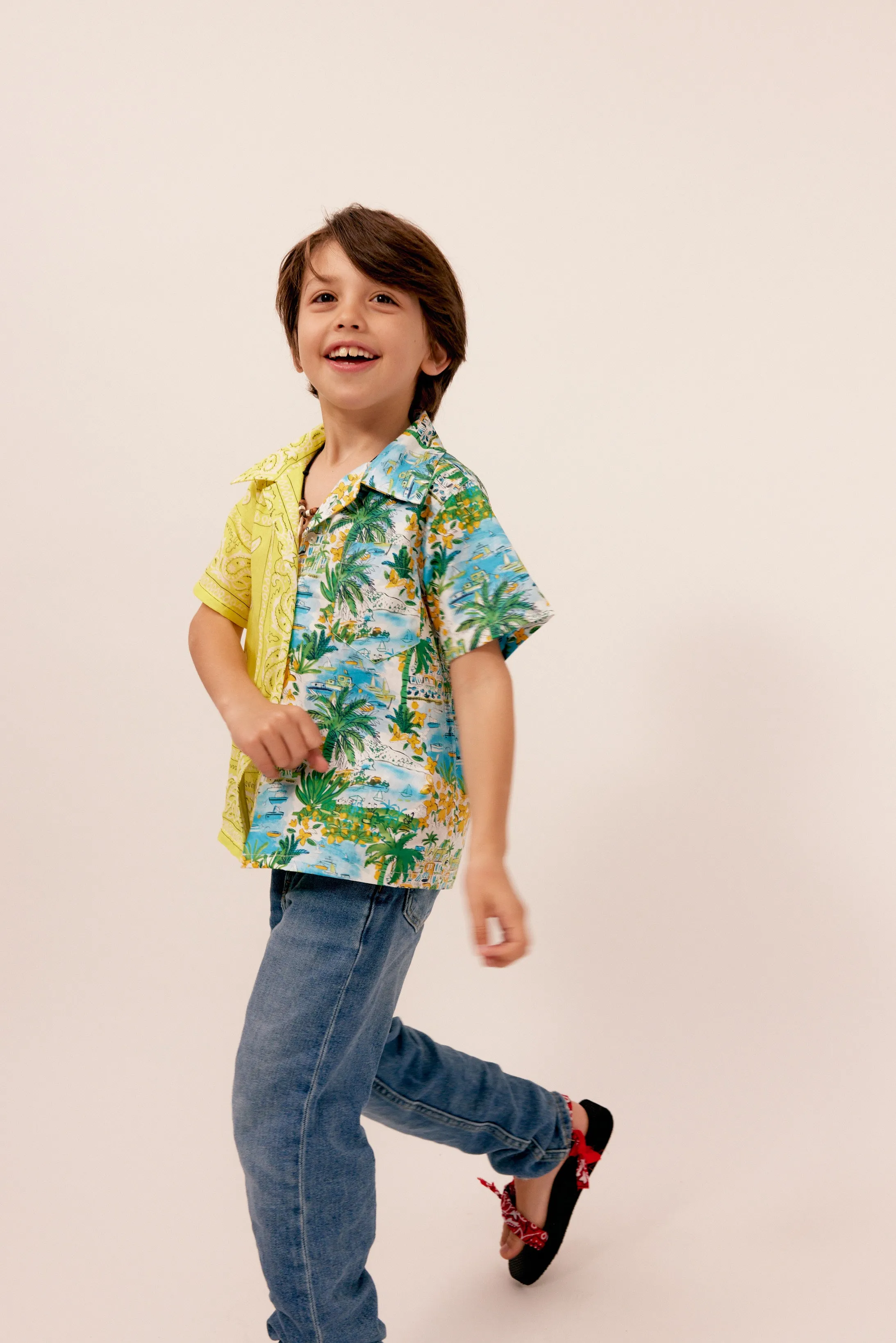 Shirt Kids Hawai Yellow Bandana