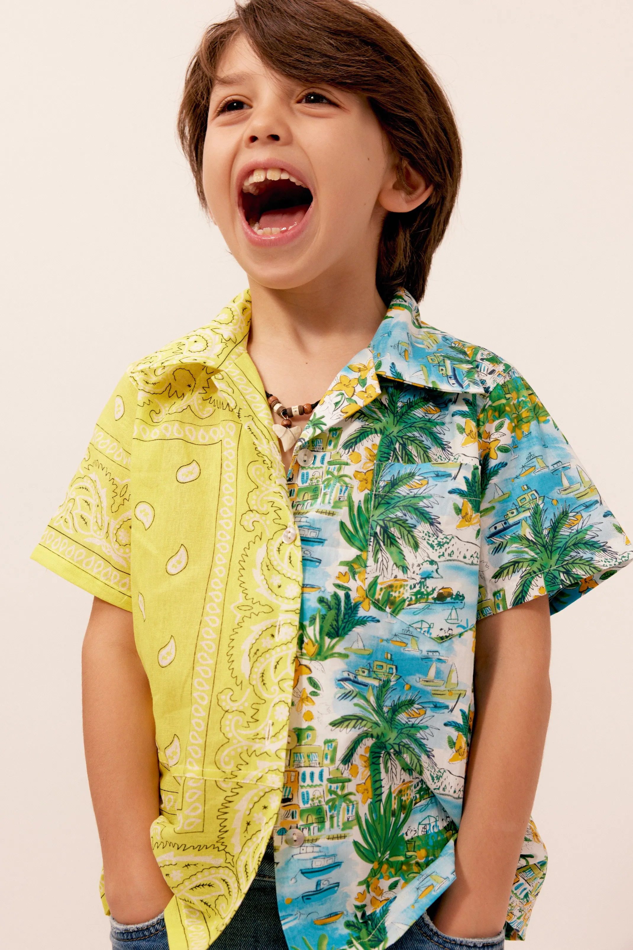 Shirt Kids Hawai Yellow Bandana