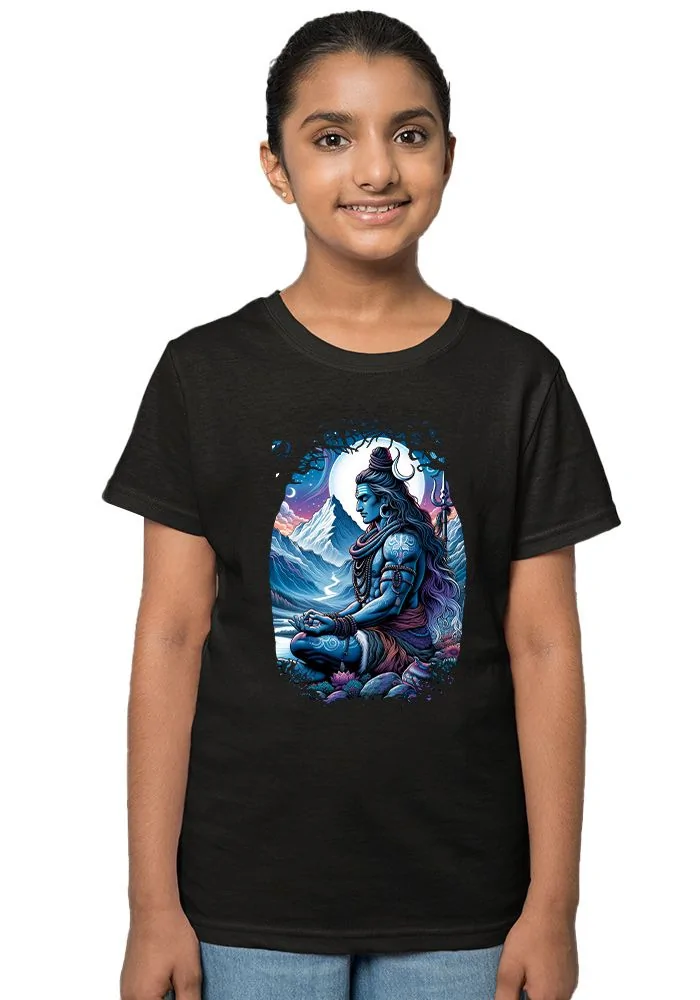 Shiv Dhyan Mudra Senior Kids T-Shirt