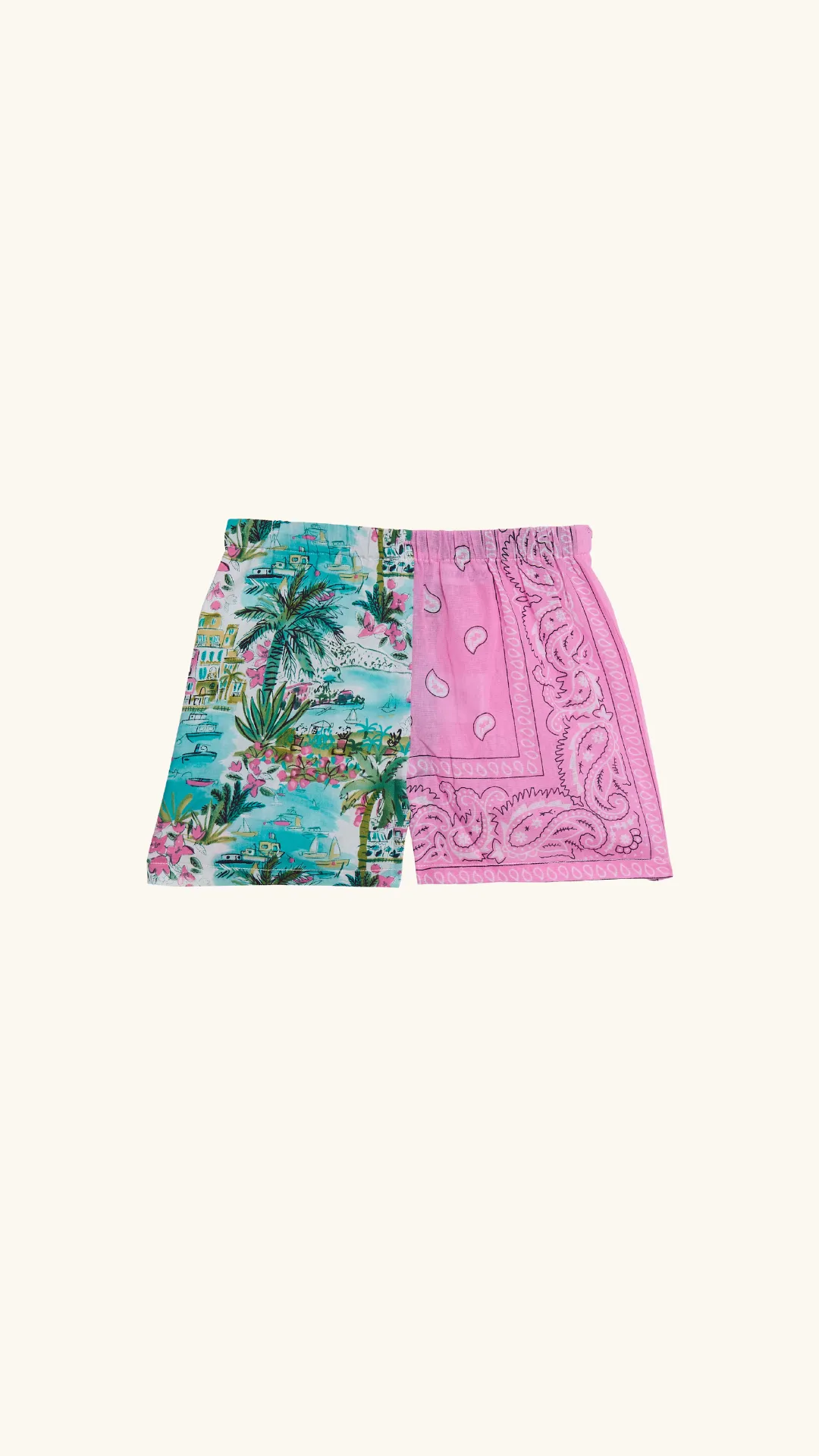 Short Kids Hawai Pink Bandana