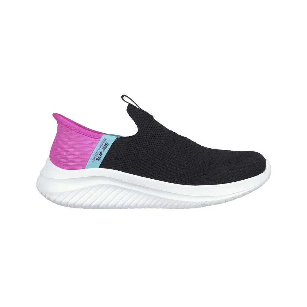 SKECHERS SLIP INS ULTRA FLEX 3.0 BLACK/PINK - KIDS