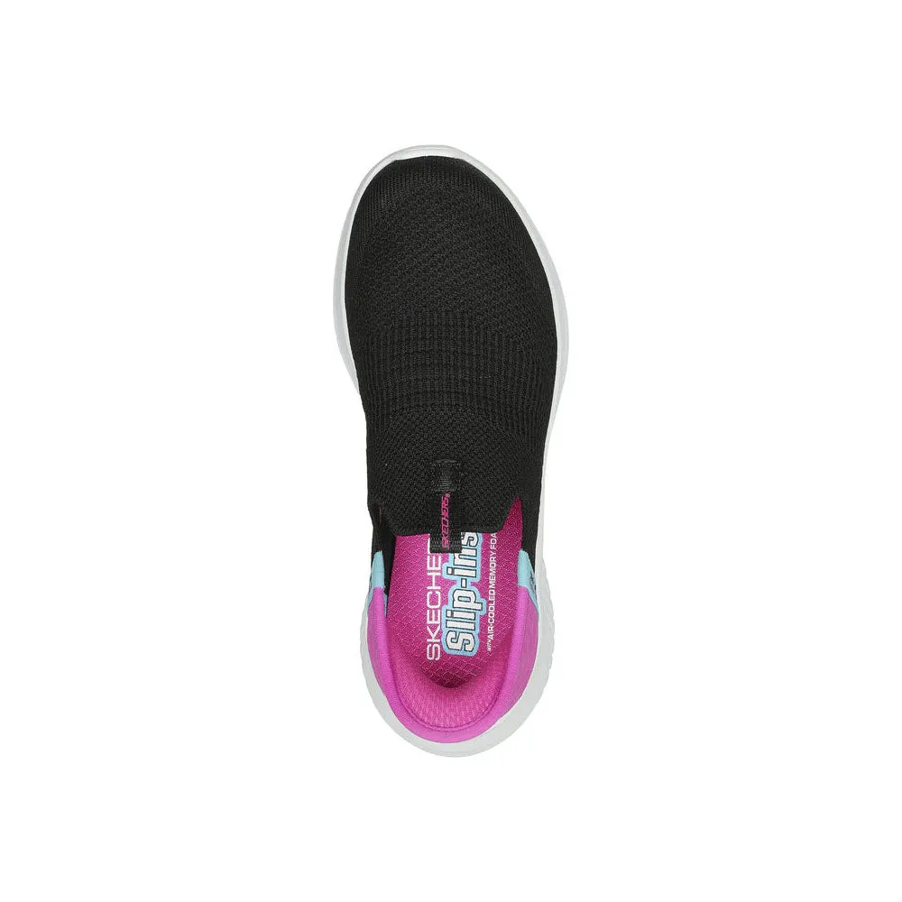 SKECHERS SLIP INS ULTRA FLEX 3.0 BLACK/PINK - KIDS