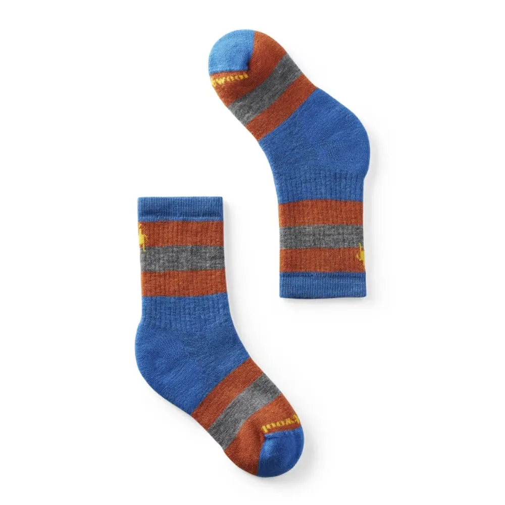 SMARTWOOL HIKE CUSHION CREW SOCKS STRIPE LAGUNA BLUE - KIDS