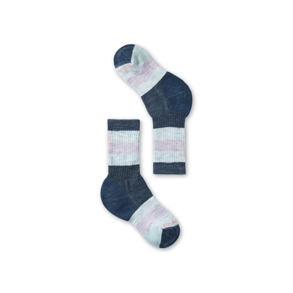 SMARTWOOL HIKE CUSHION STRIPE CREW SOCKS TWILIGHT BLUE - KIDS