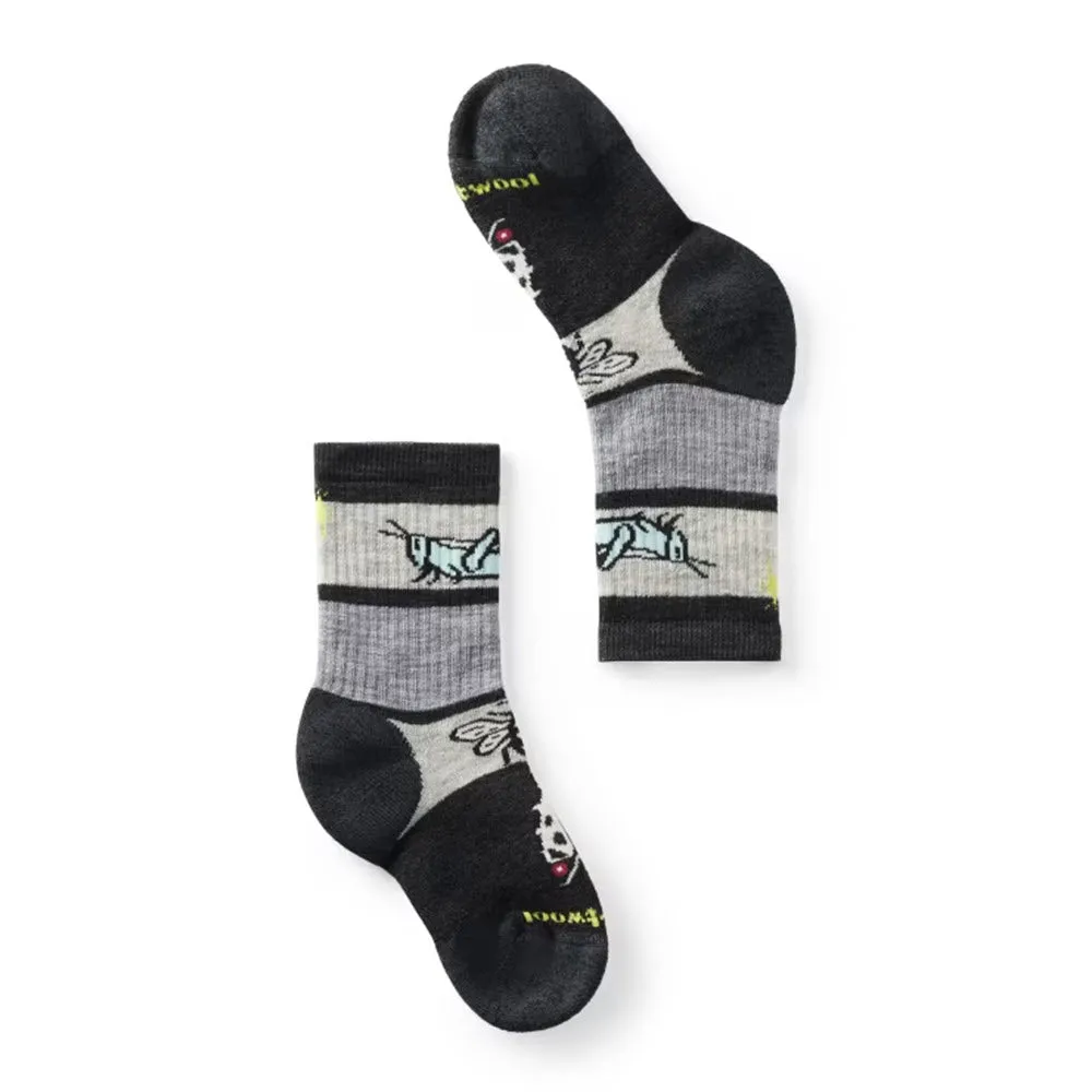 SMARTWOOL HIKE GARDEN BUG CREW SOCKS CHARCOAL - KIDS