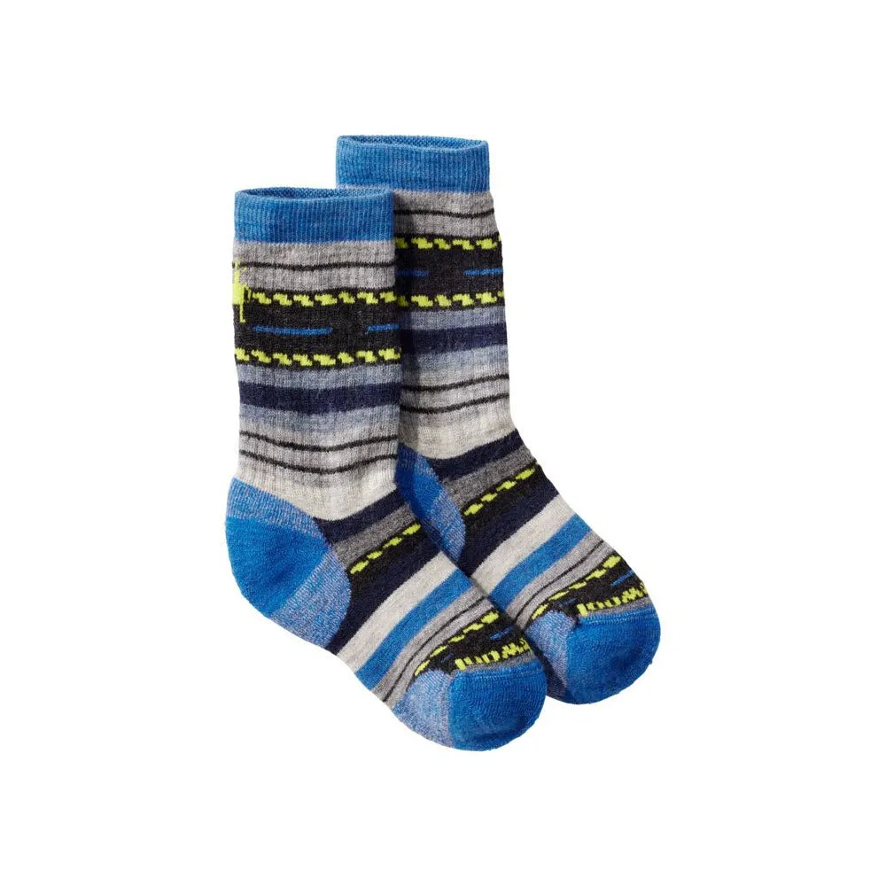 SMARTWOOL HIKE MARGARITA CREW SOCKS LAGUNA BLUE - KIDS