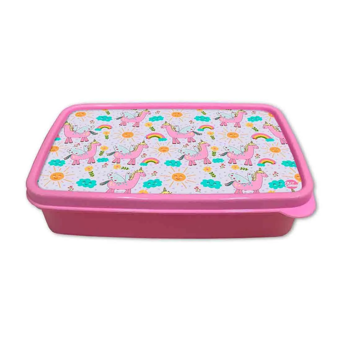 Snacks Serving Box With Small Container for School Kids Girls - Unicorn and Cloud