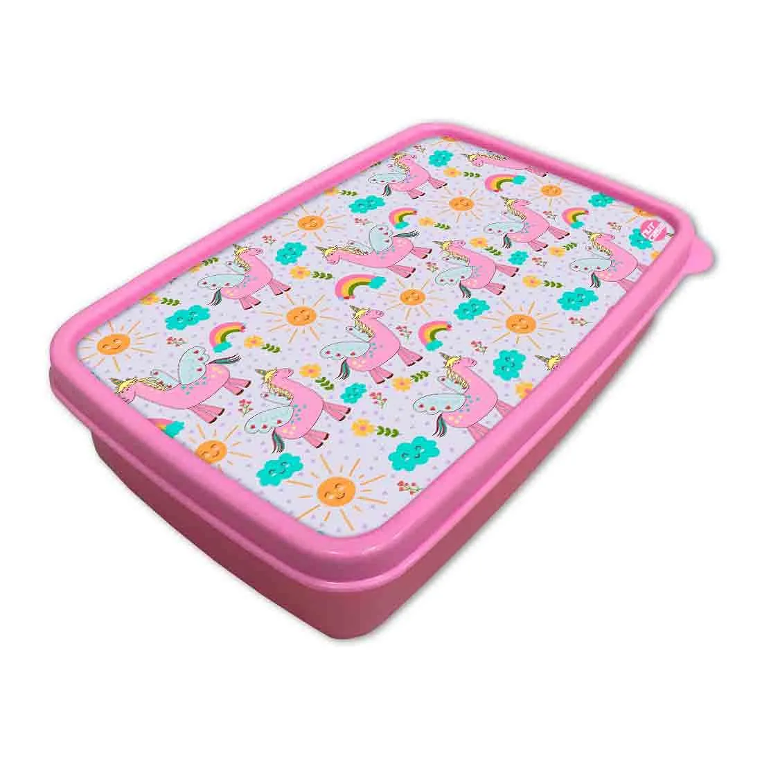 Snacks Serving Box With Small Container for School Kids Girls - Unicorn and Cloud