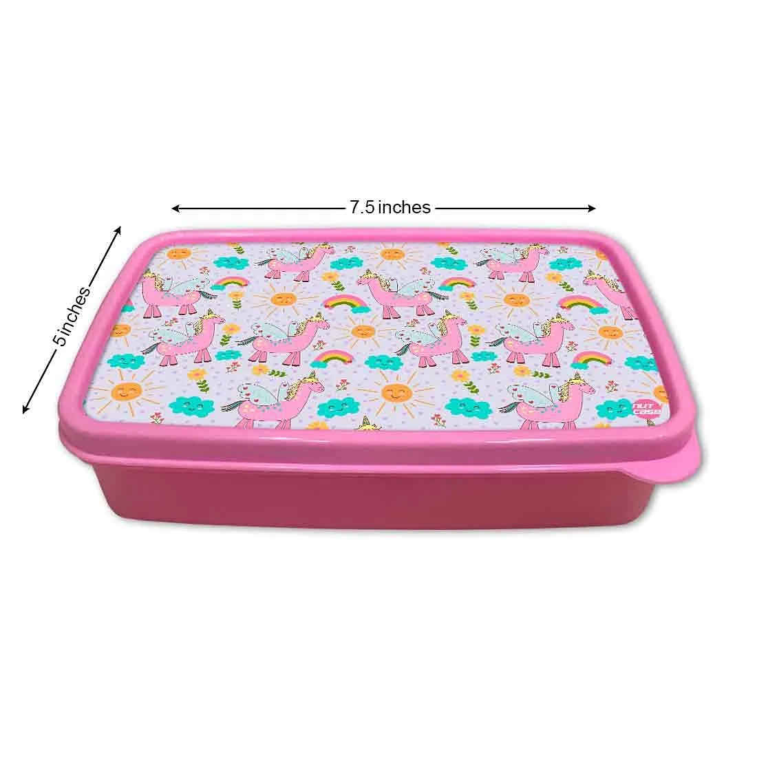 Snacks Serving Box With Small Container for School Kids Girls - Unicorn and Cloud