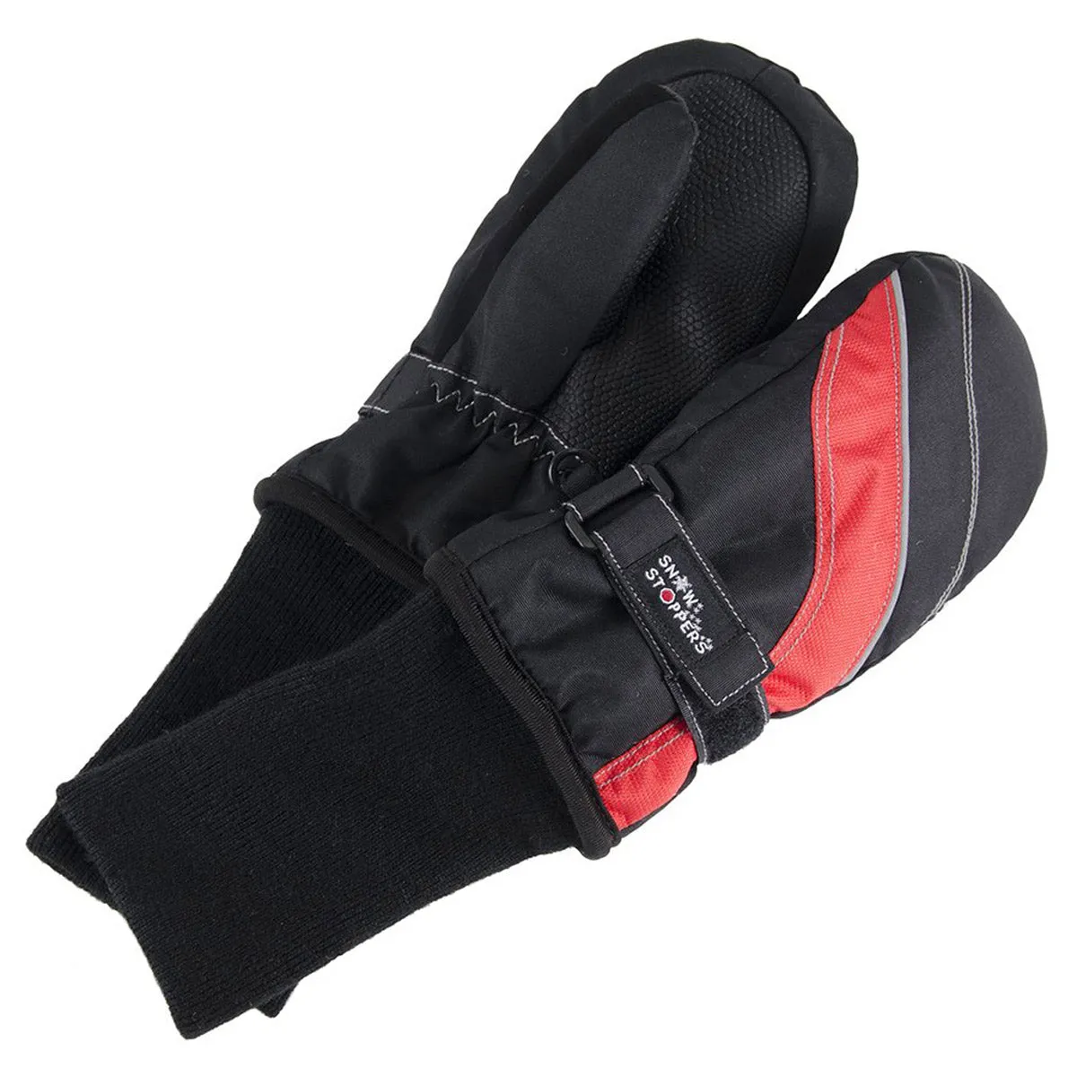 SNOWSTOPPERS SKI MITTEN BLACK/RED - KIDS