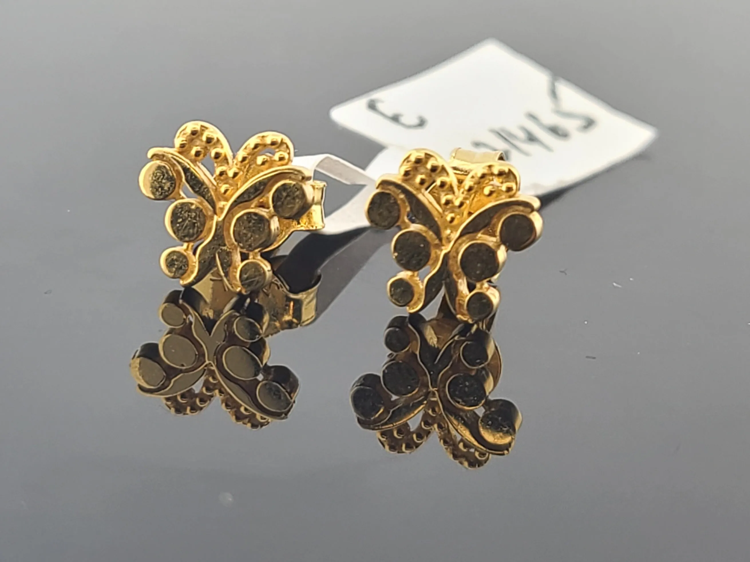 Stylish Designer 21K Solid Gold Earrings for Kids E221465