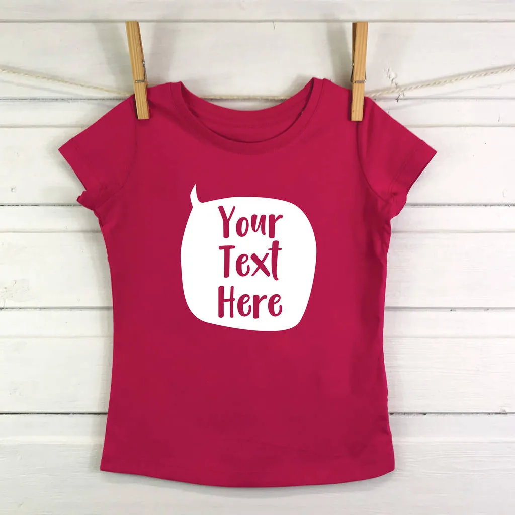 Speech Bubble Personalised Kids T Shirt