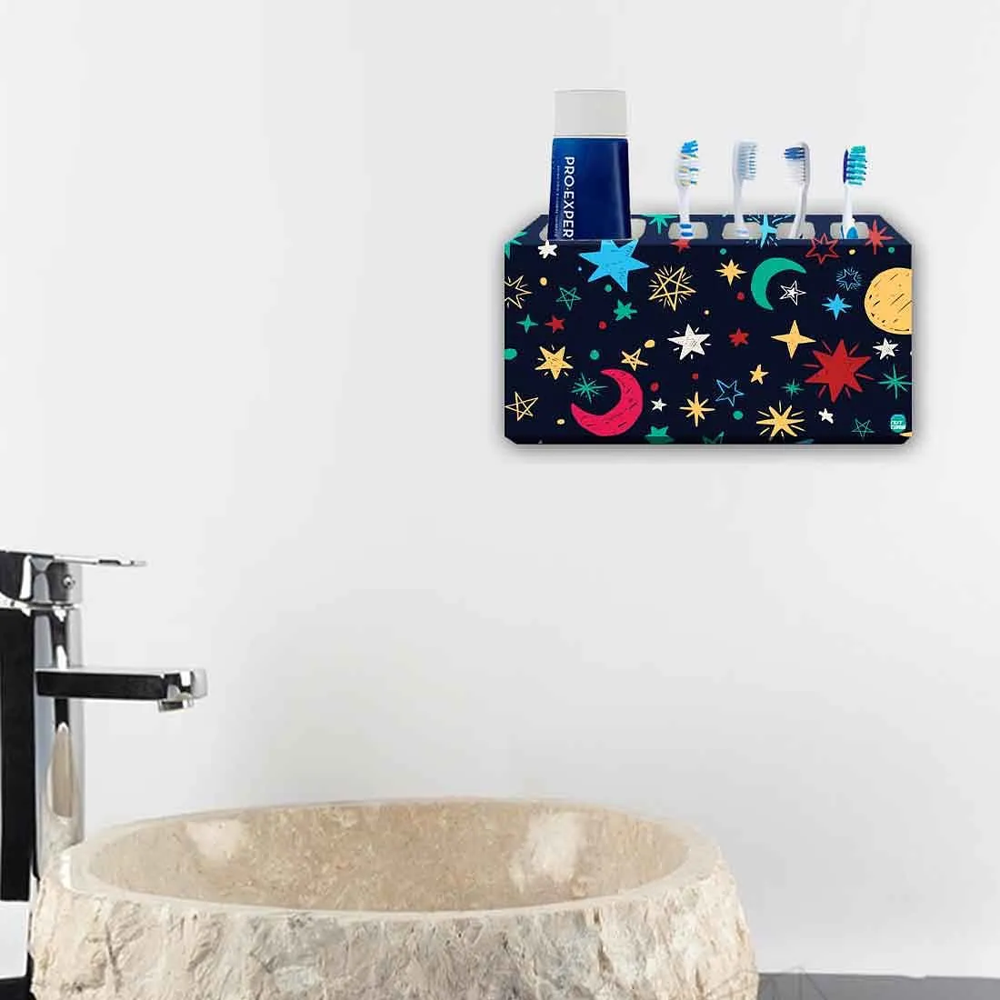 Stars Printed Metal Kids Bathroom Organizer for Toothbrush Online