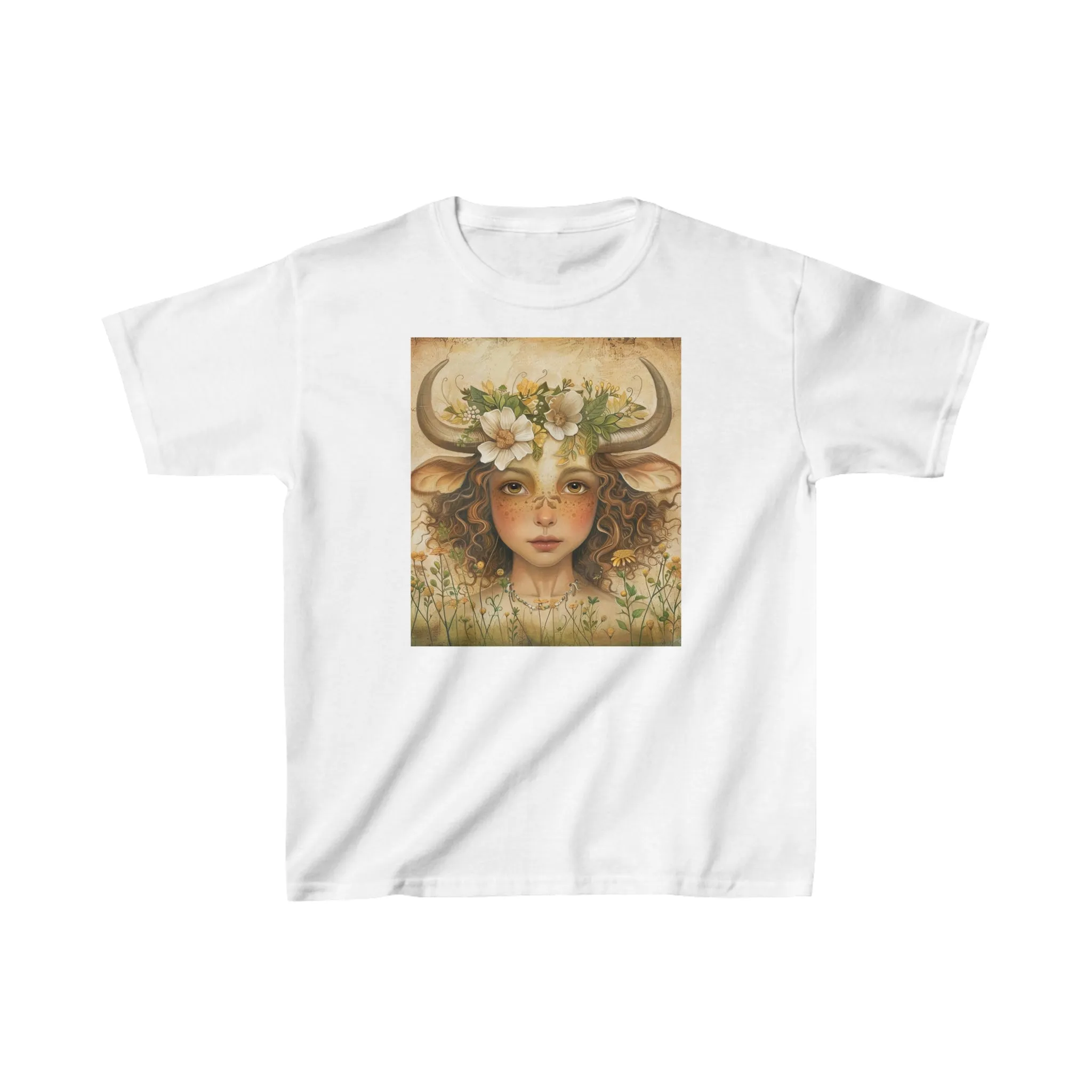 taurus zodiac kids heavy cotton tee