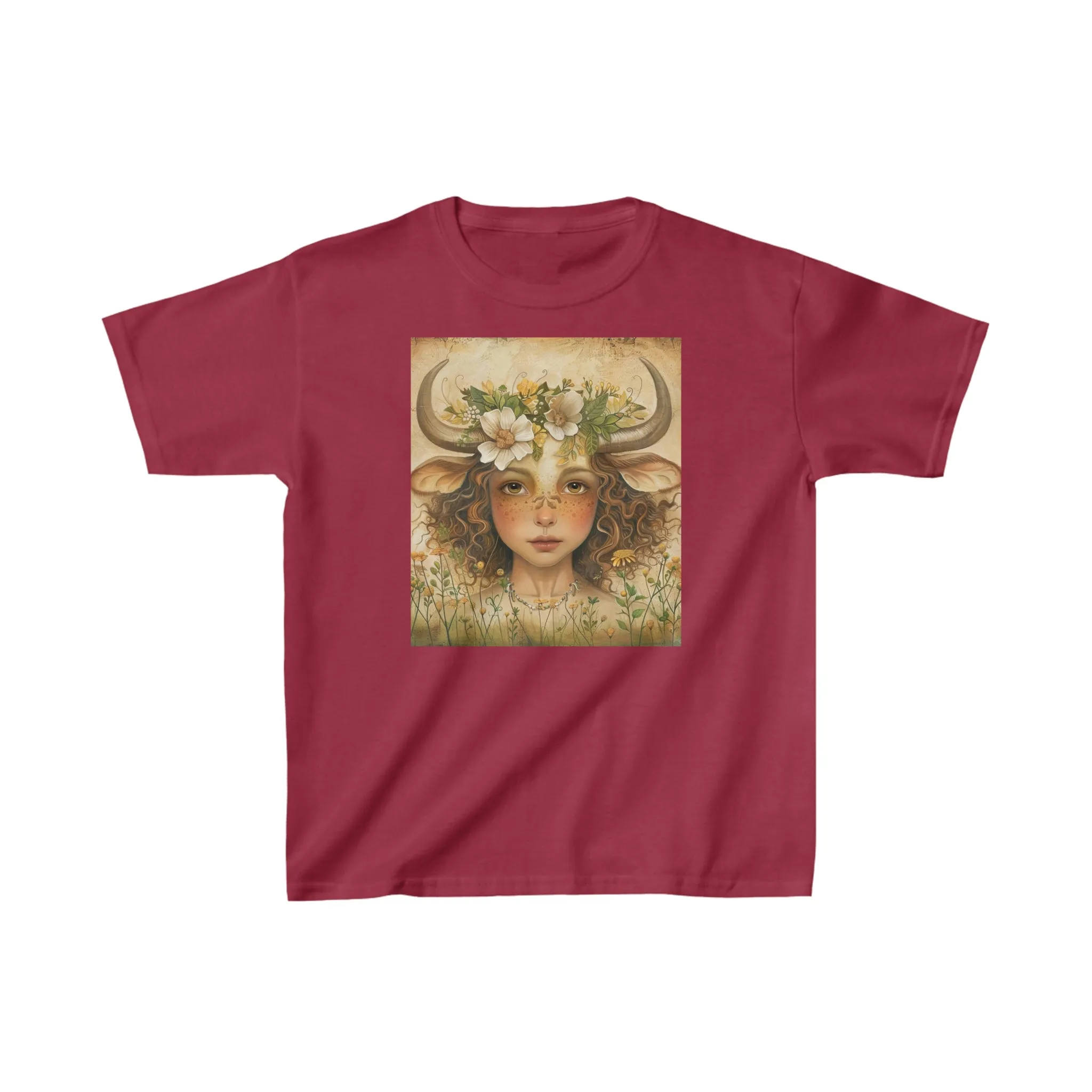 taurus zodiac kids heavy cotton tee