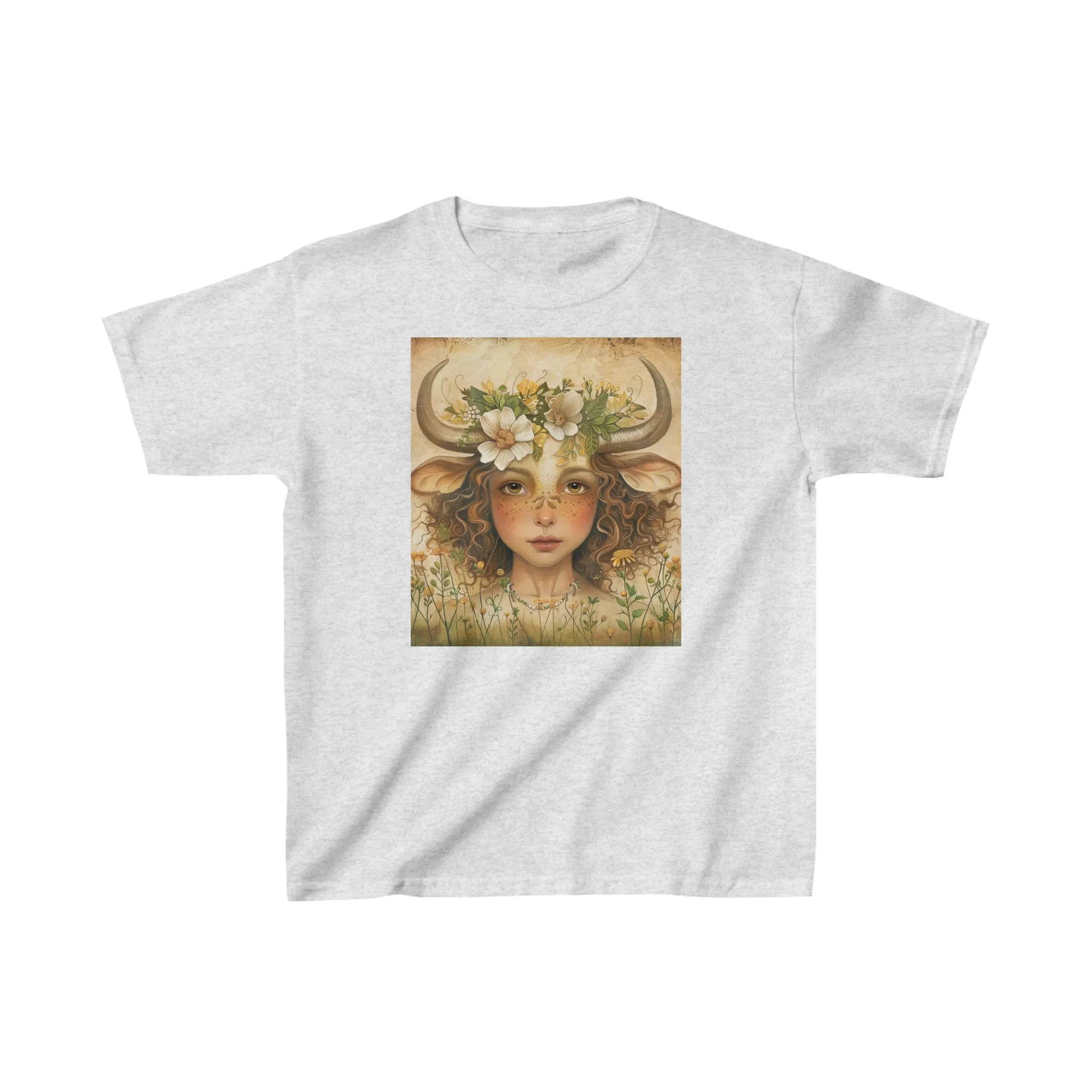 taurus zodiac kids heavy cotton tee