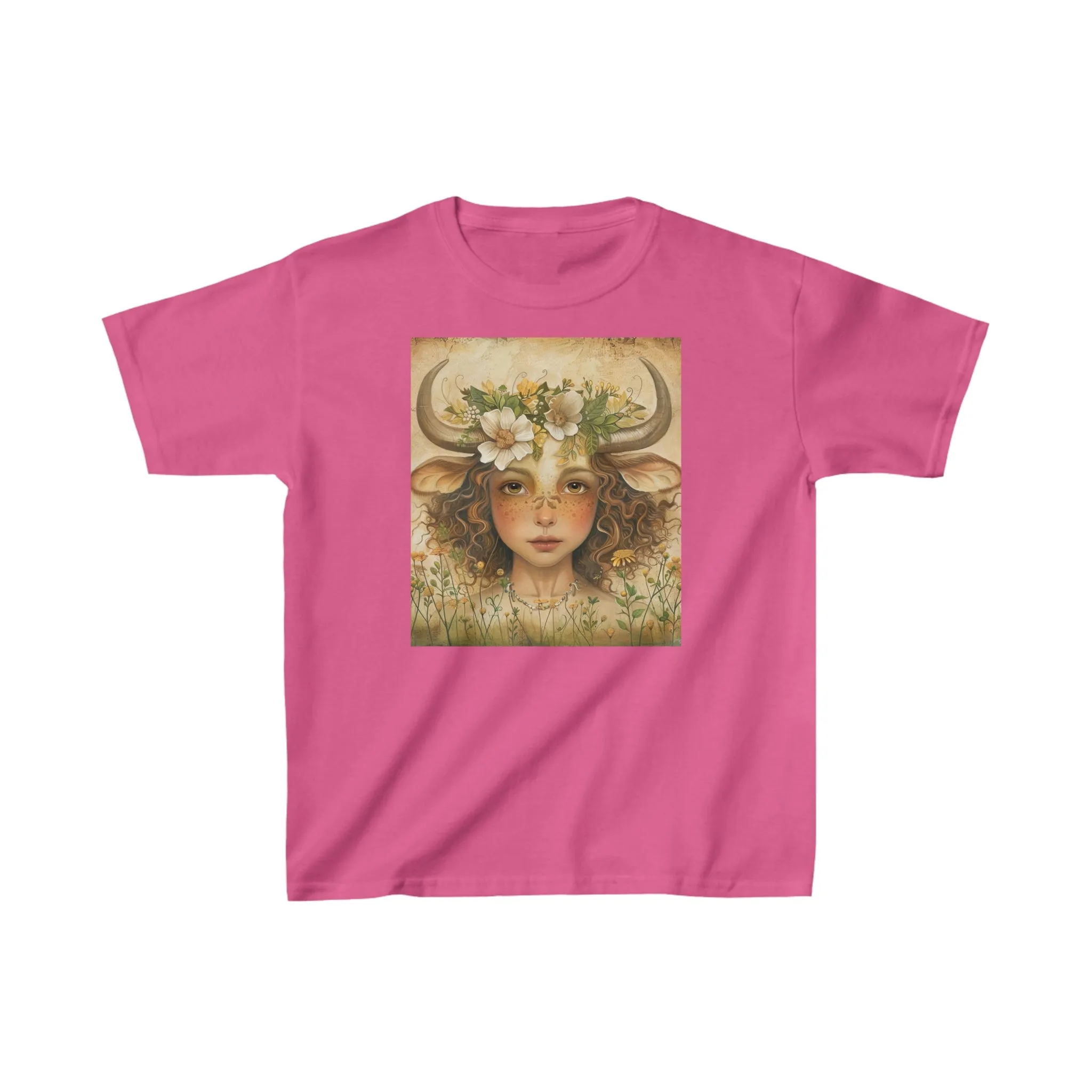 taurus zodiac kids heavy cotton tee